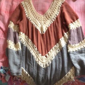 Bohemian croquet top. Perfect for summer!! 🌻